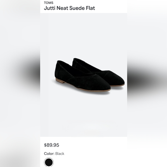 Tom's Jutti Neat Black Suede Flats Slip on Shoes Women's Size 8W - Picture 14 of 14